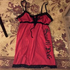 South Pole lace tank top, quality:used but great! Fits medium